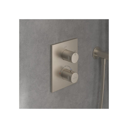 Вградена смесителна батерия за вана-душ Villeroy&Boch Angular с brushed nickel без вградена част