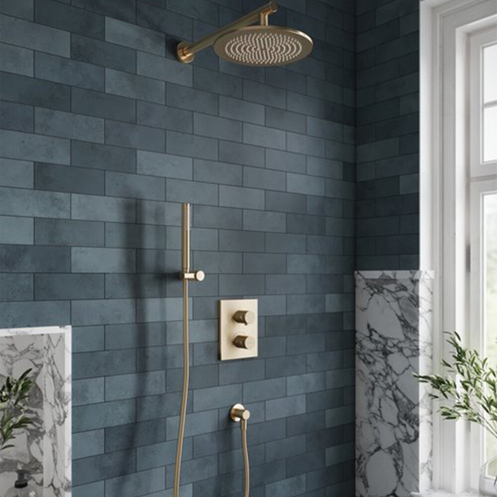 Вградена смесителна батерия за вана-душ Villeroy&Boch Angular с brushed nickel без вградена част