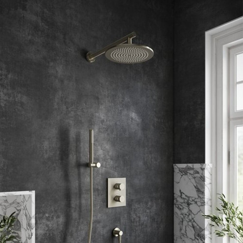 Вградена смесителна батерия за вана-душ Villeroy&Boch Angular с brushed nickel без вградена част