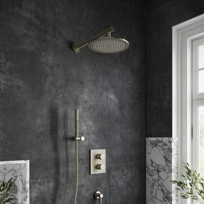 Вградена смесителна батерия за вана-душ Villeroy&Boch Angular с brushed nickel без вградена част