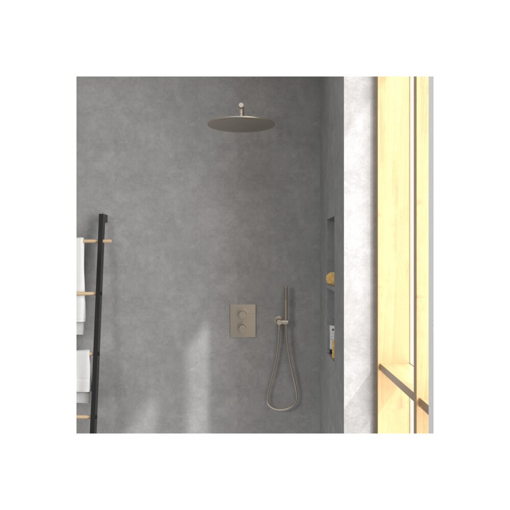 Вградена смесителна батерия за вана-душ Villeroy&Boch Angular с brushed nickel без вградена част