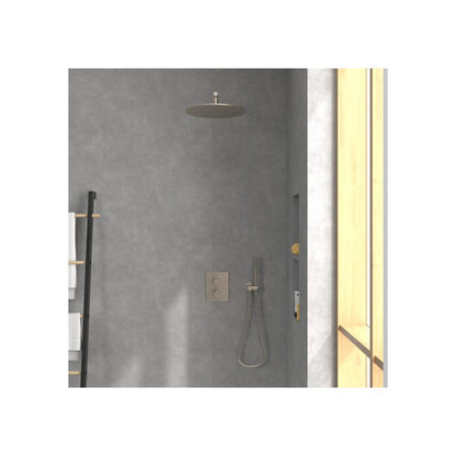 Вградена смесителна батерия за вана-душ Villeroy&Boch Angular с brushed nickel без вградена част