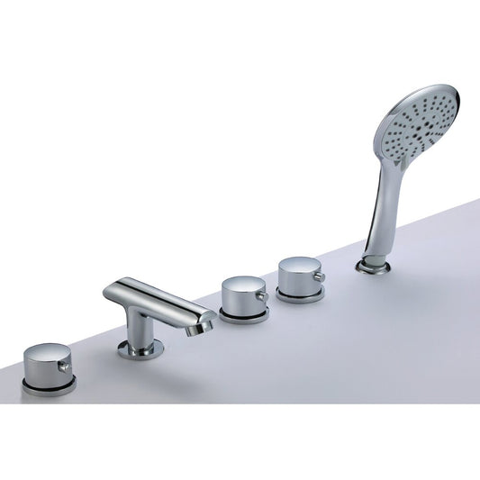 Double-handle bathtub-shower mixer Inter Ceramic chrome glossy with shower set