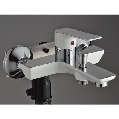 Bathtub-Shower Inter Ceramic Hana Single-Handle Glossy Chrome-Matte White