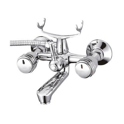Bathtub-Shower Inter Ceramic Kuik Double-Handle Glossy Chrome with Shower Set