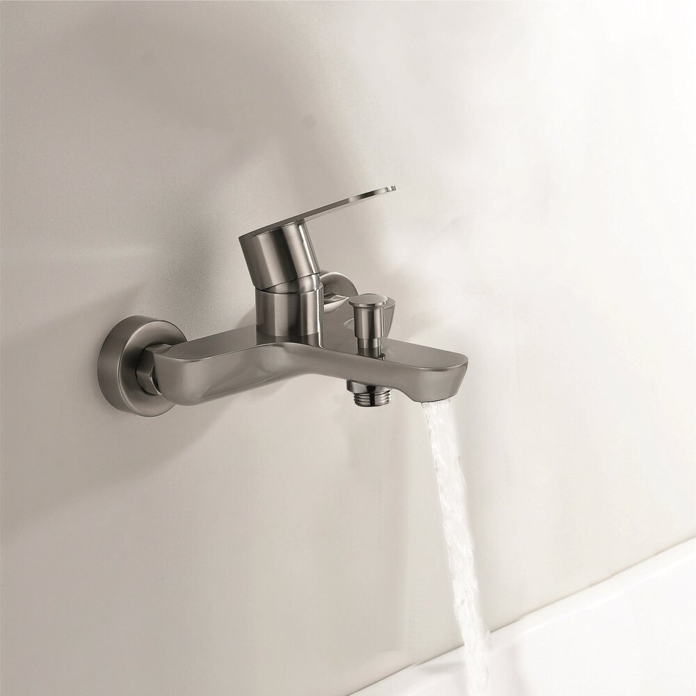 Bathtub-Shower Inter Ceramic Marsiliya Single-Handle Brushed Gray