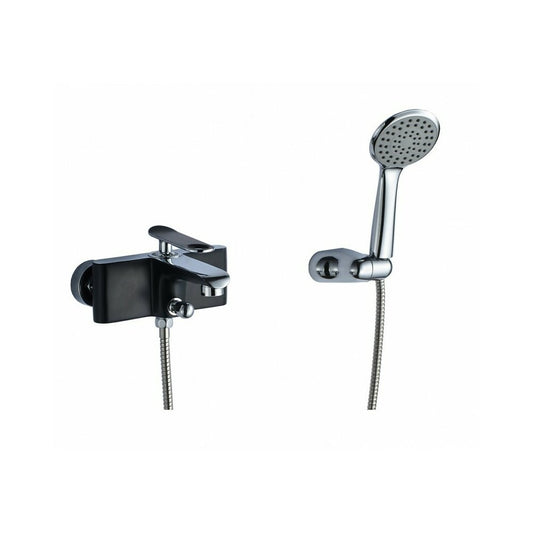 Inter Ceramic Melania Single-Handle Bathtub-Shower Faucet Black Matte Finish with Shower Set