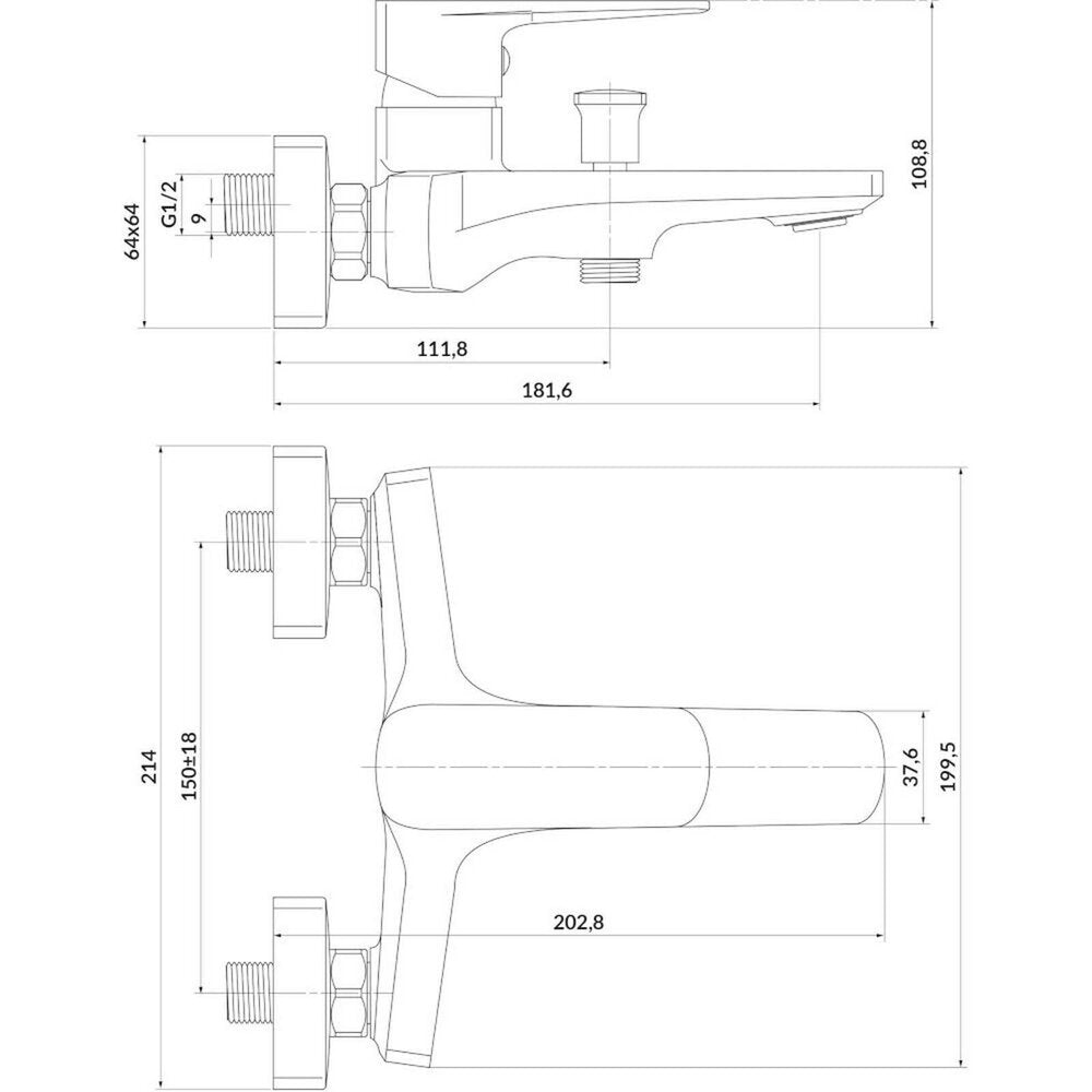 Single-Handle Bathtub-Shower Faucet Cersanit Larga