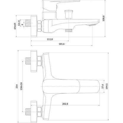 Single-Handle Bathtub-Shower Faucet Cersanit Larga