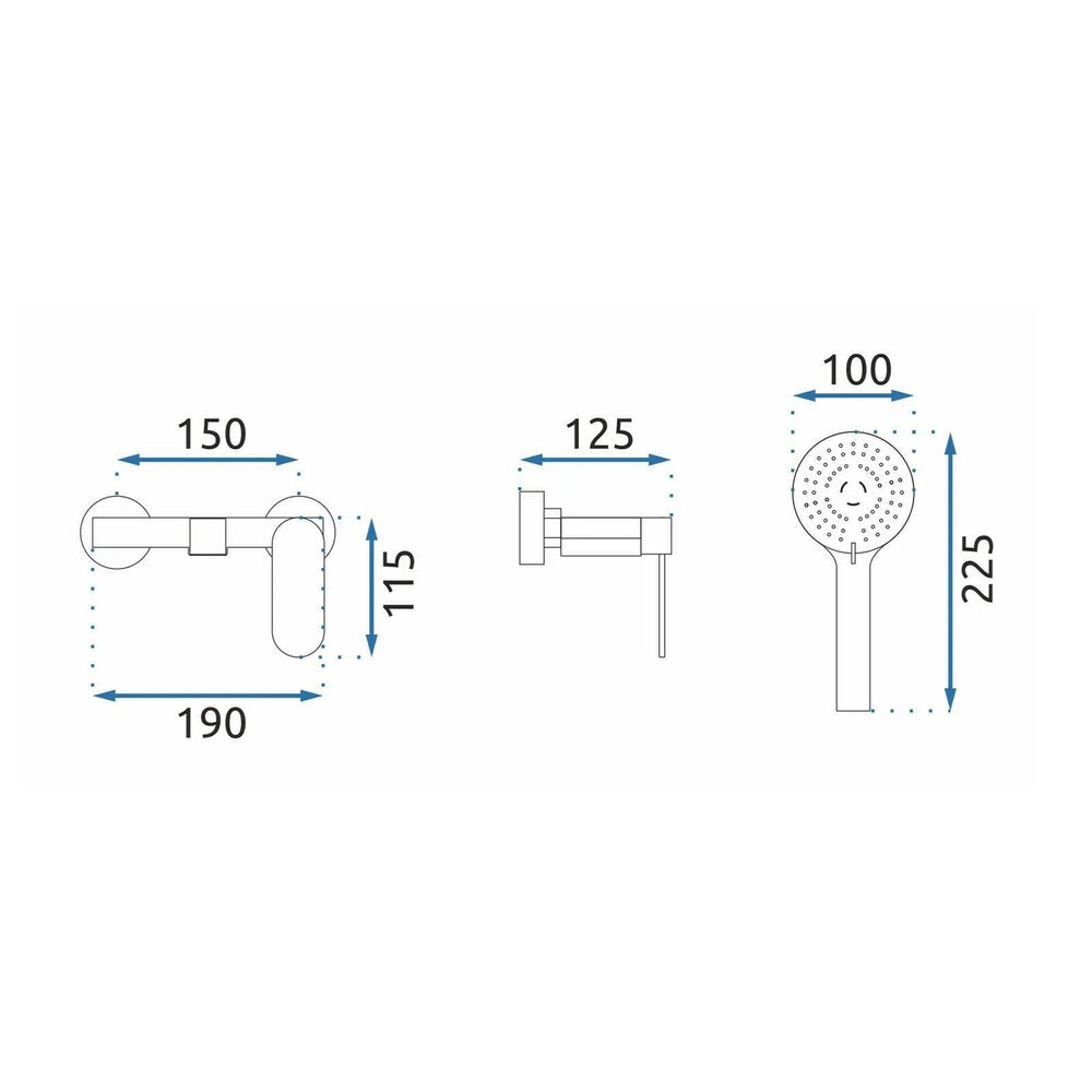 Rea Berg Single-Handle Bathtub - Shower Faucet in Black with Shower Set