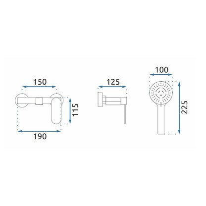 Rea Berg Single-Handle Bathtub - Shower Faucet in Black with Shower Set