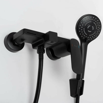 Rea Berg Single-Handle Bathtub - Shower Faucet in Black with Shower Set