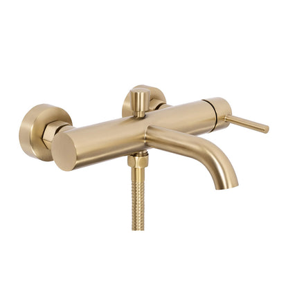 Rea Lungo Gold Plated Bathtub - Shower Mixer with Shower Set