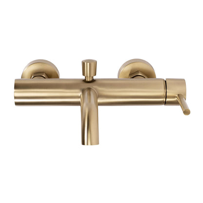 Rea Lungo Gold Plated Bathtub - Shower Mixer with Shower Set