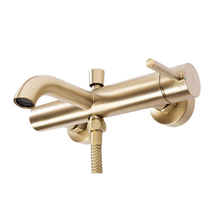 Rea Lungo Gold Plated Bathtub - Shower Mixer with Shower Set