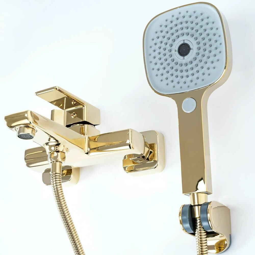 Rea Orix Gold Single-Lever Bath-Shower Mixer with Shower Set