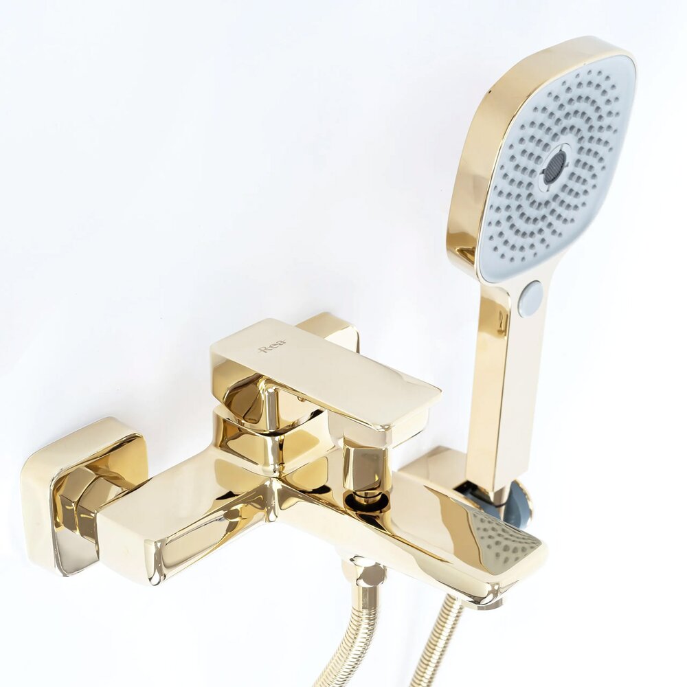 Rea Orix Gold Single-Lever Bath-Shower Mixer with Shower Set