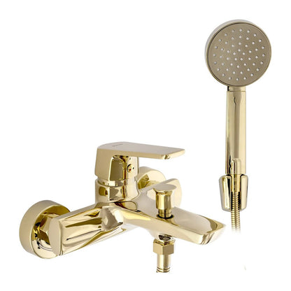 Rea Rusel Gold Single-Lever Bathtub - Shower Mixer with Shower Set