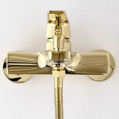 Rea Rusel Gold Single-Lever Bathtub - Shower Mixer with Shower Set
