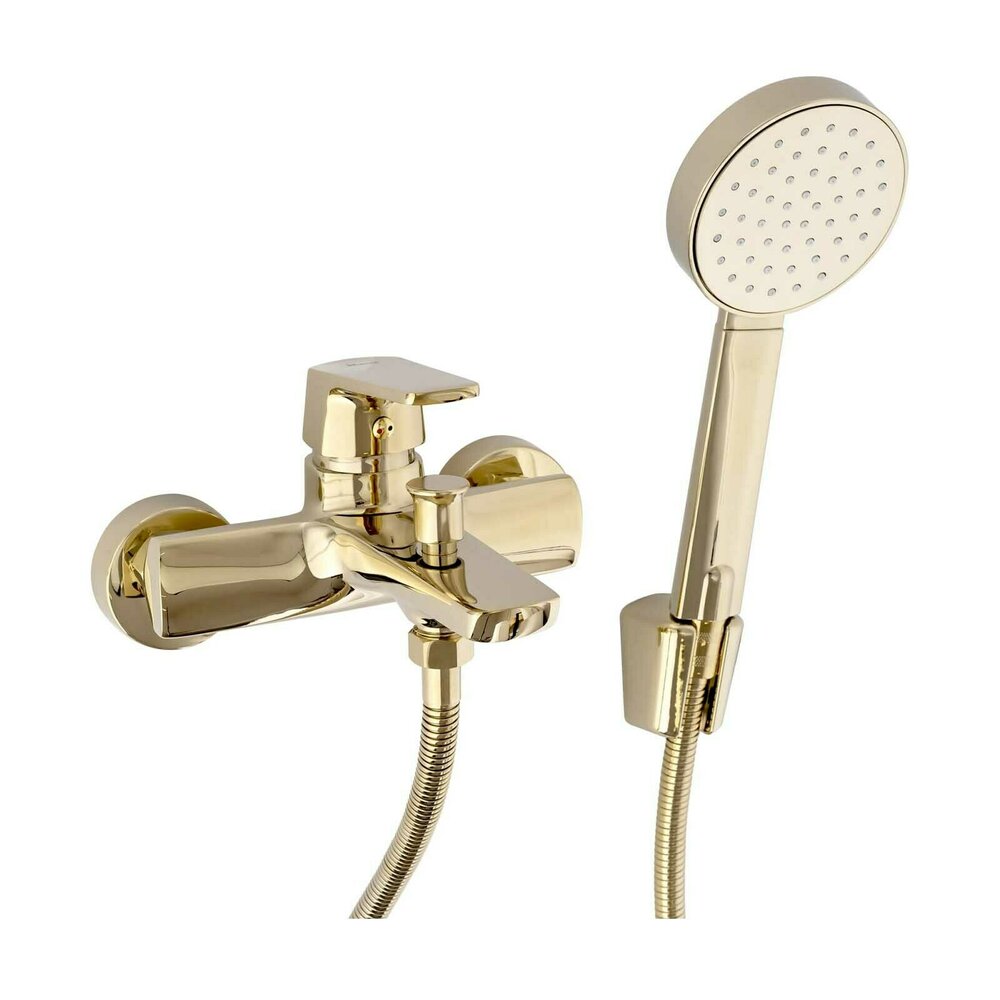 Rea Rusel Gold Single-Lever Bathtub - Shower Mixer with Shower Set