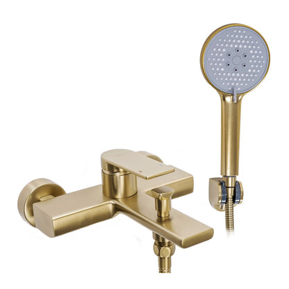 Rea Verso Gold Plated Bathtub - Shower Mixer with Shower Set