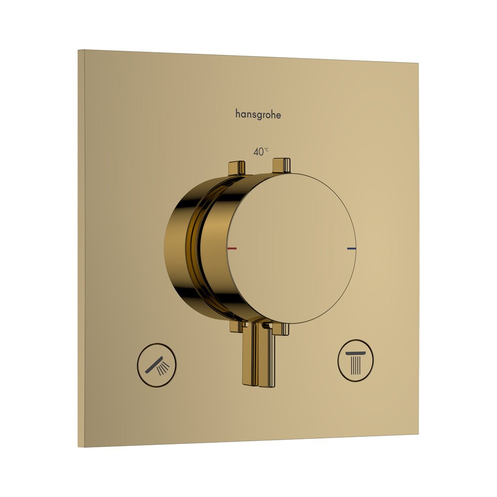 Термостатен смесител за вана-душ Hansgrohe Ecostat Comfort E с лъскаво златно покритие без вградена част
