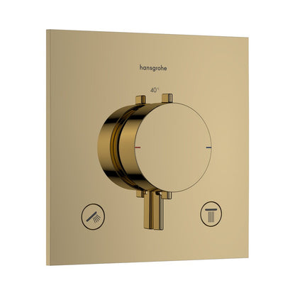 Термостатен смесител за вана-душ Hansgrohe Ecostat Comfort E с лъскаво златно покритие без вградена част