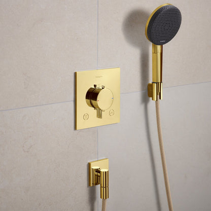 Термостатен смесител за вана-душ Hansgrohe Ecostat Comfort E с лъскаво златно покритие без вградена част