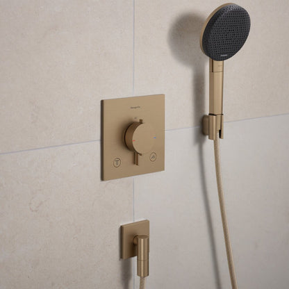 Термостатен смесител за вана-душ Hansgrohe Ecostat Comfort E с матово бронзово покритие без вградена част