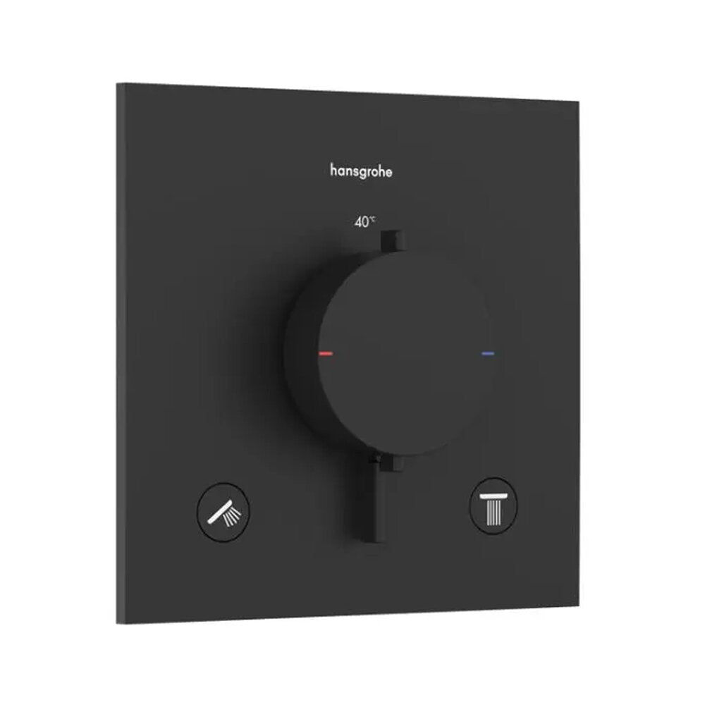 Термостатен смесител за вана-душ Hansgrohe Ecostat Comfort E с матово черно покритие без вградена част