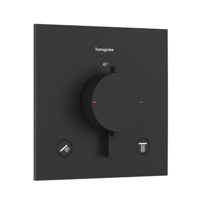 Термостатен смесител за вана-душ Hansgrohe Ecostat Comfort E с матово черно покритие без вградена част