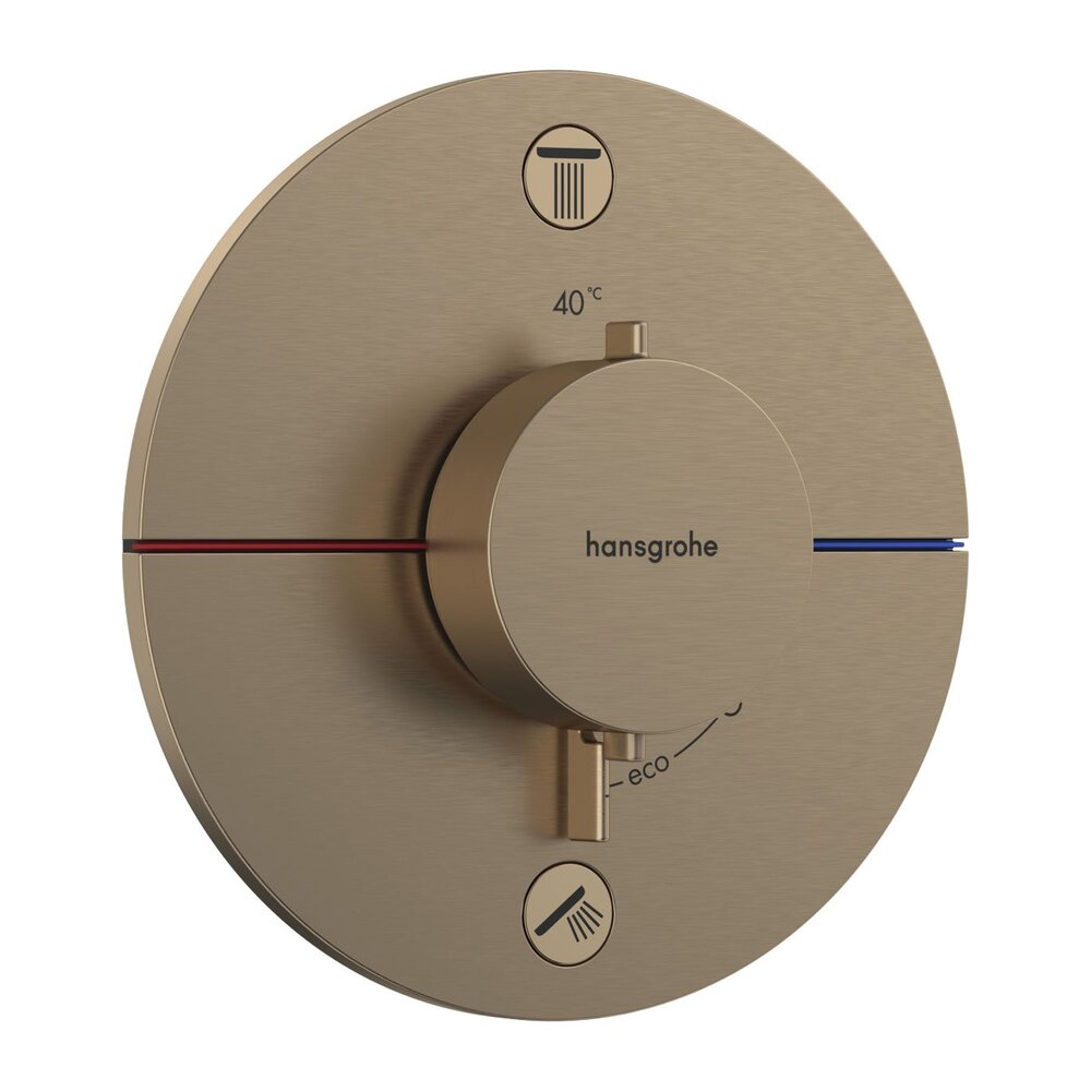 Термостатен смесител за вана-душ Hansgrohe ShowerSelect Comfort S с матово бронзово покритие без вградена част