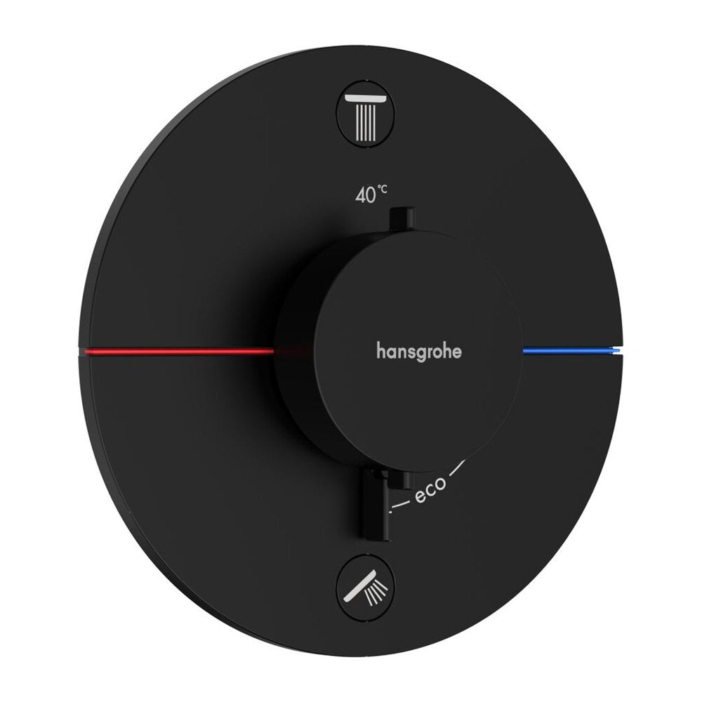 Термостатен смесител за вана-душ Hansgrohe ShowerSelect Comfort S с матово черно покритие без вградена част