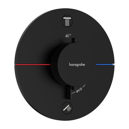 Термостатен смесител за вана-душ Hansgrohe ShowerSelect Comfort S с матово черно покритие без вградена част
