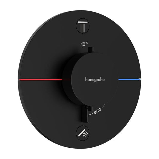 Термостатен смесител за вана-душ Hansgrohe ShowerSelect Comfort S с матово черно покритие без вградена част
