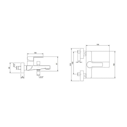 Смесител за вана-душ Villeroy&Boch Architectura с един лост хром гланц