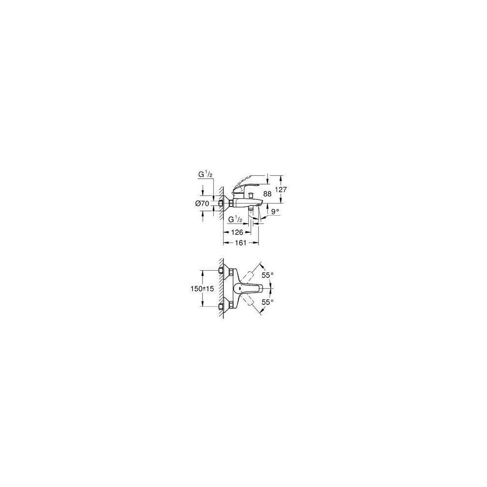 Grohe Eurosmart New Chrome Bathtub - Shower Mixer