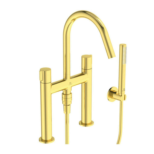 Ideal Standard Atelier Joy Brushed Gold Bathtub Faucet with Shower Set