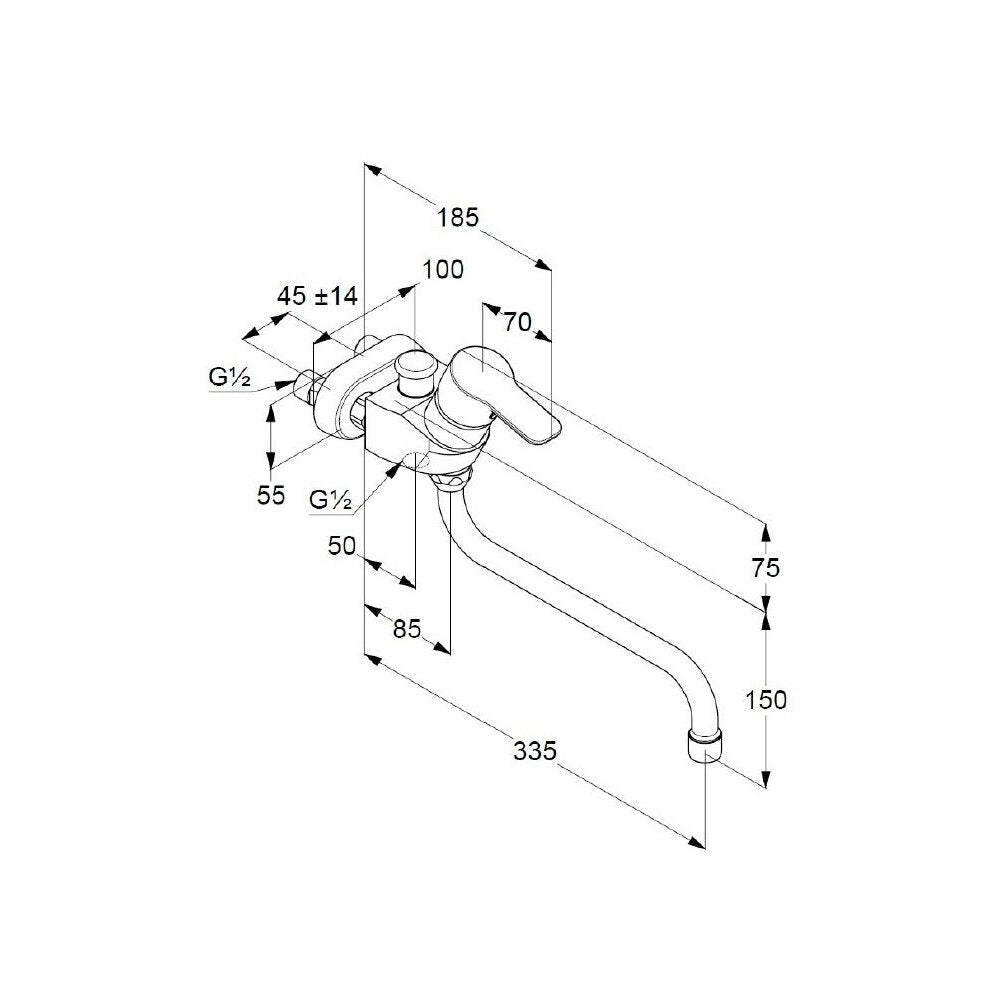 Kludi Pure&Easy Bathtub Faucet with 250mm Spout