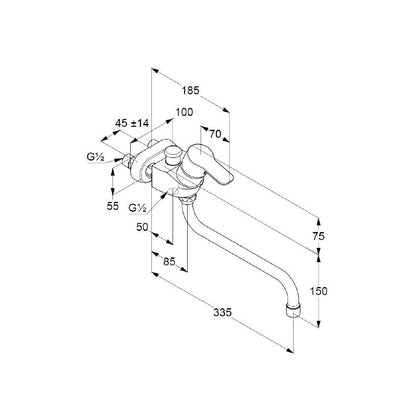 Kludi Pure&Easy Bathtub Faucet with 250mm Spout
