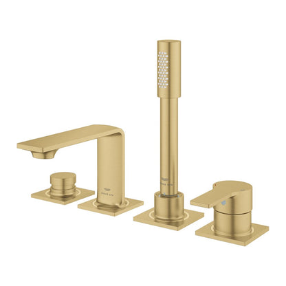 Смесител за вана с един лост, брундирано злато, Grohe Allure, 4 елемента