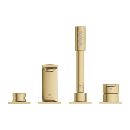 Смесител за вана с един лост, брундирано злато, Grohe Allure, 4 елемента