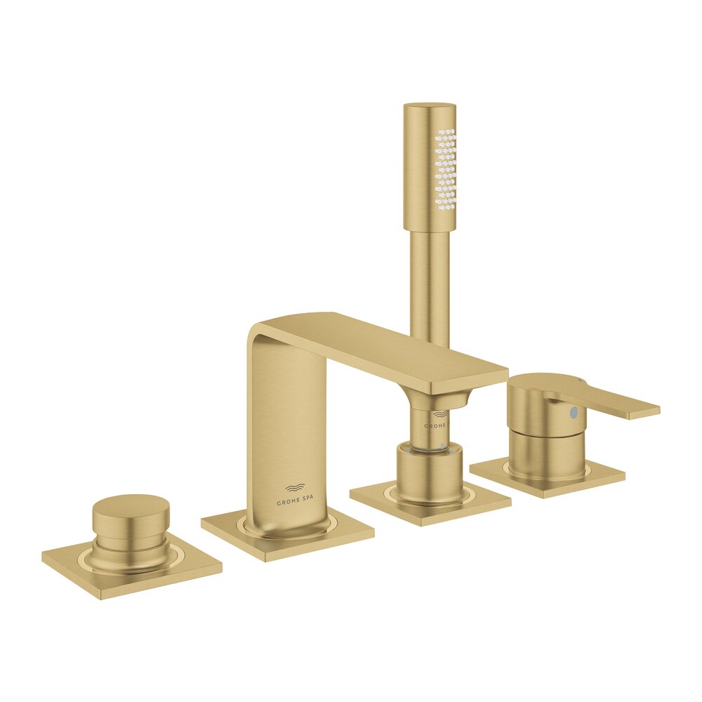 Смесител за вана с един лост, брундирано злато, Grohe Allure, 4 елемента