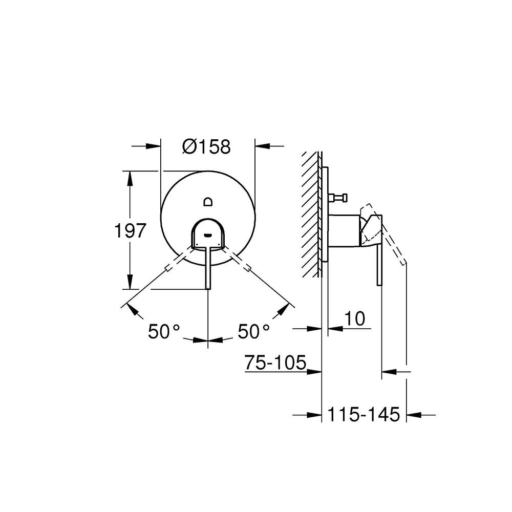 Grohe Plus Built-in Bathtub and Shower Faucet