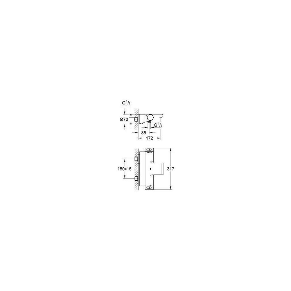 Thermostatic Bath-Shower Mixer Grohe Grohtherm 2000 Chrome