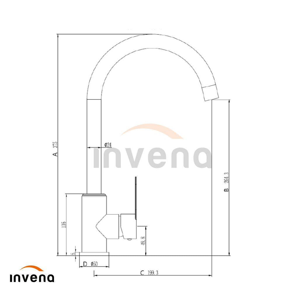 Миксер за кухня Invena Iron с една ротация, бял - хром