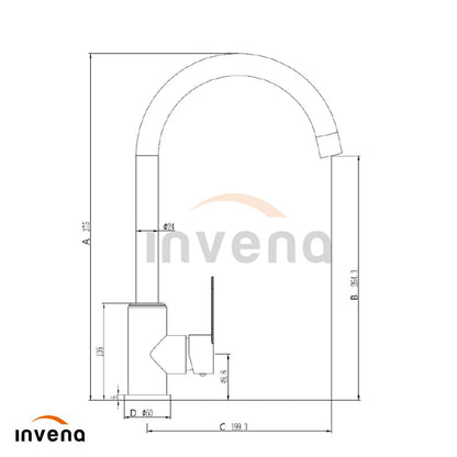 Миксер за кухня Invena Iron с една ротация, бял - хром