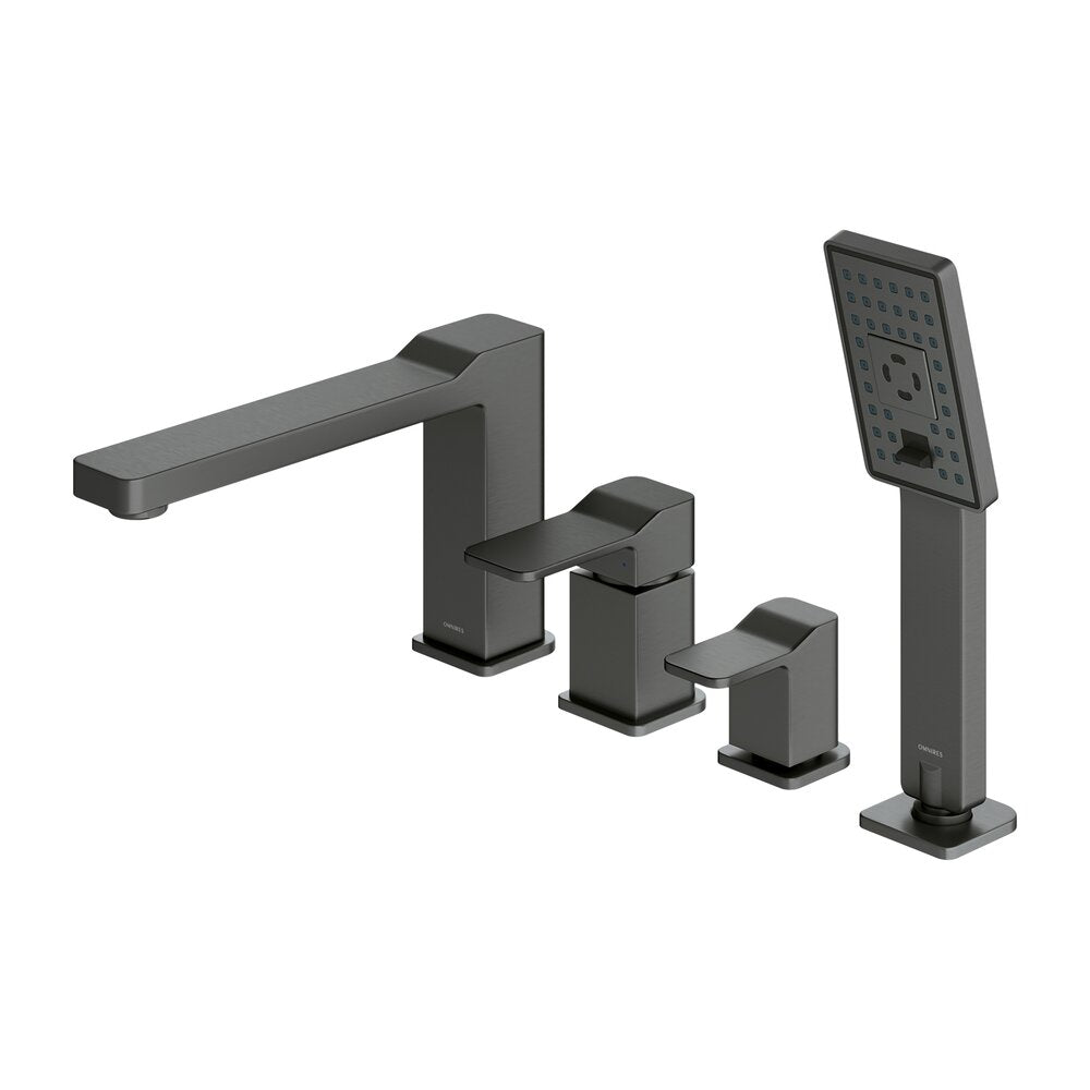Bathtub/Shower Faucet with 4 Elements Omnires Slide Graphite
