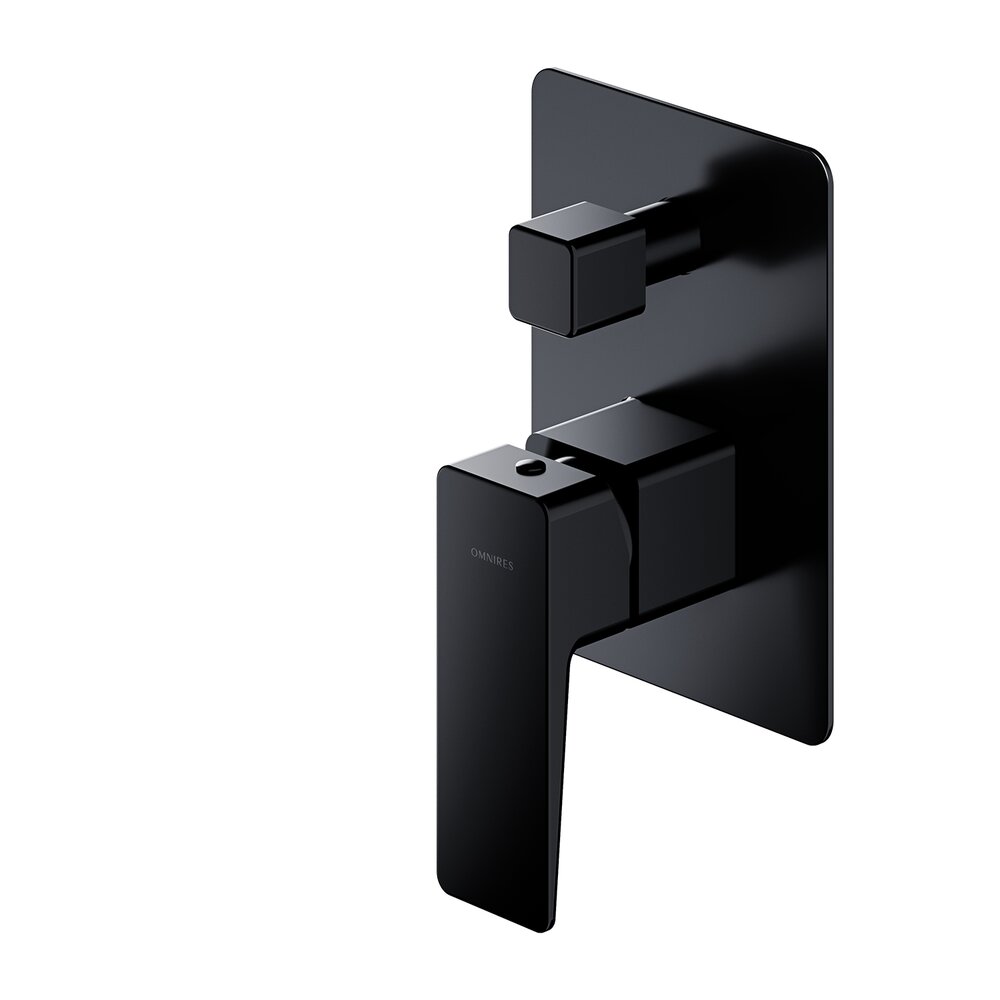 Built-in Bath - Shower Mixer Omnires Parma Black with Concealed Body