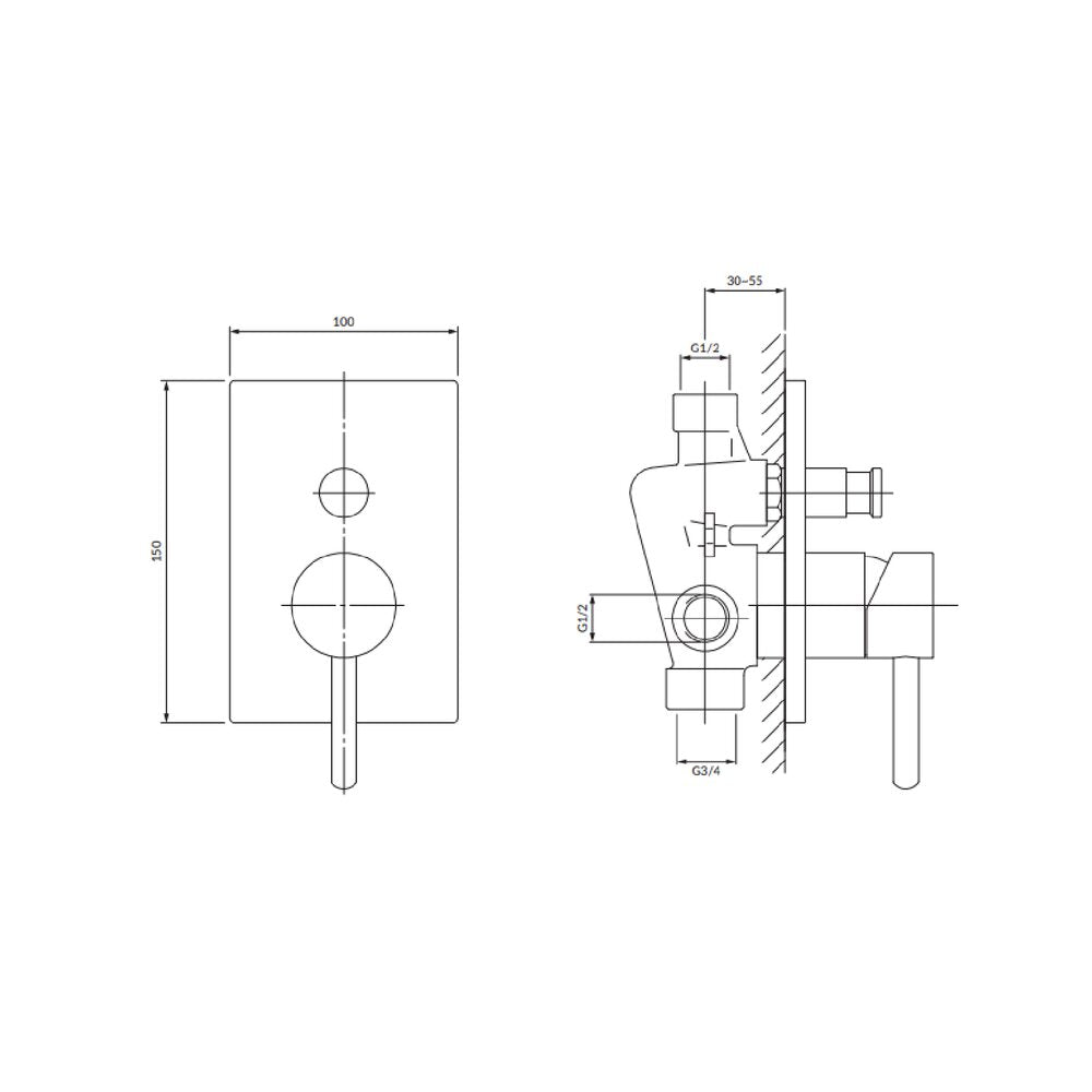 Built-in Bath - Shower Mixer Omnires Y
